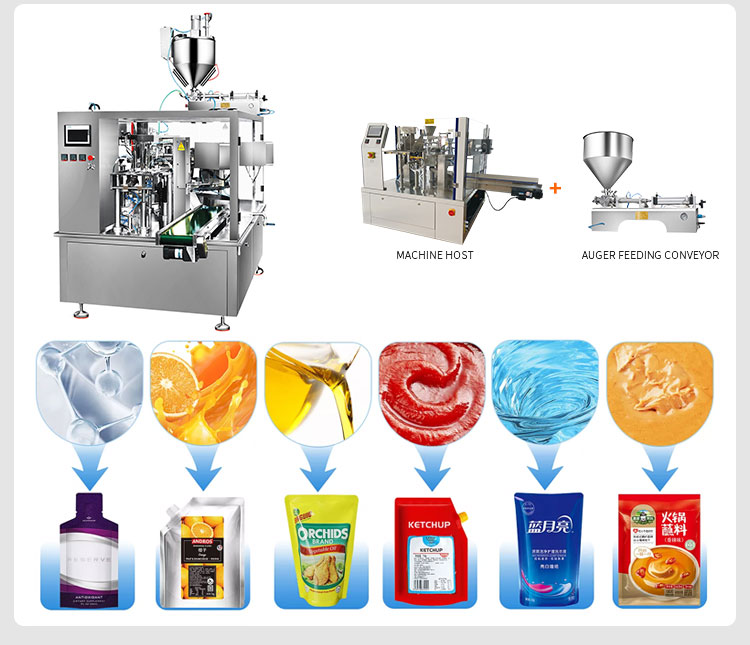 Automatic Doypack Liquid Filling Packing Machine Tomato Juice Ketchup ...